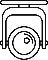 Poster - line drawing of a modern ceiling spotlight providing light