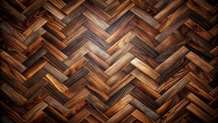 Poster - A Seamless Pattern Of Interlocking Wooden Planks Creating A Classic Herringbone Design