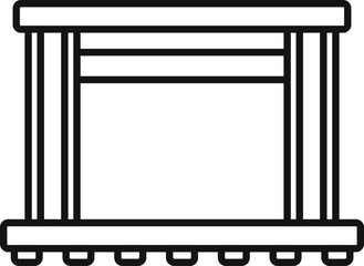 Poster - simple outline vector of a market counter with empty top for displaying goods
