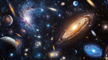 Wall Mural - space & astronomy: cosmic galaxies and stars in deep space