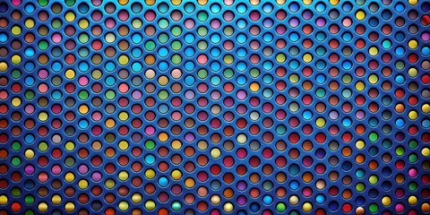 Aufkleber - Abstract Colorful Circular Pattern on Textured Blue Surface