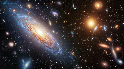 Wall Mural - space & astronomy: cosmic galaxies and stars in deep space