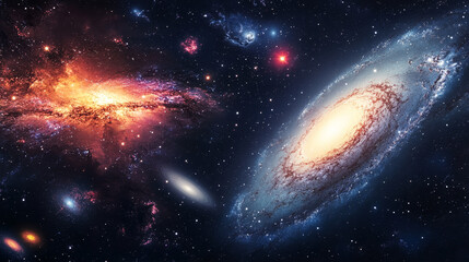 Wall Mural - space & astronomy: cosmic galaxies and stars in deep space