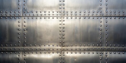 Aufkleber - A weathered metal surface, with rivets, seams, and wear marks creating a rugged and industrial aesthetic.