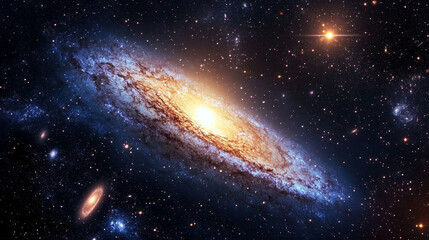 Wall Mural - space & astronomy: cosmic galaxies and stars in deep space