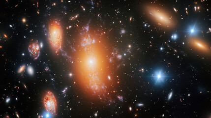 Wall Mural - space & astronomy: cosmic galaxies and stars in deep space