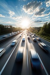 Aufkleber - Cars driving on a busy highway