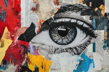 Aufkleber - A detailed image of an eye from a painting, suitable for use in editorial or commercial contexts