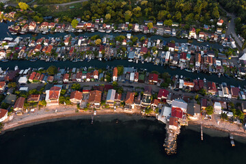 aerial view to a fishing village near to burgas, bulgaria