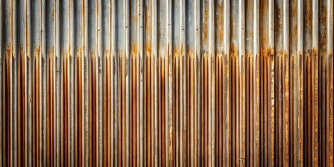 Poster - Rusty Corrugated Metal Texture A Background Of Aging And Industrial Decay