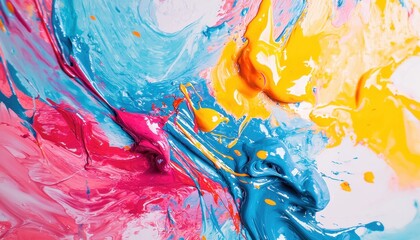 Aufkleber - Vibrant Swirling Paint Abstract Art