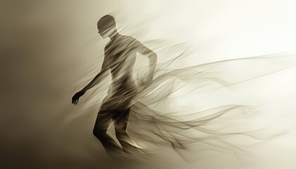 Poster - Ethereal Abstract Figure in Motion