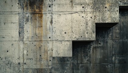 Poster - Textured Concrete Wall with Stairs Design