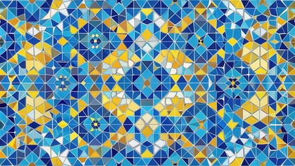 Aufkleber - A kaleidoscope of colorful triangles creates a visually captivating mosaic of geometric shapes, evoking a sense of intricate artistry and geometric beauty.