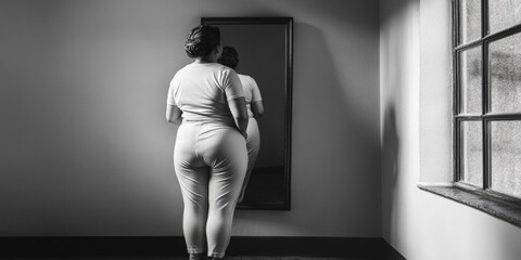 Poster - A person admires themselves in a mirror