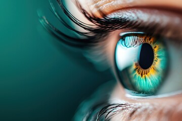 Close-up of human eye with vibrant colors