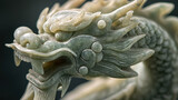 A finely crafted jade dragon sculpture showcasing exquisite detailing and craftsmanship, symbolizing strength and power in traditional Chinese culture.