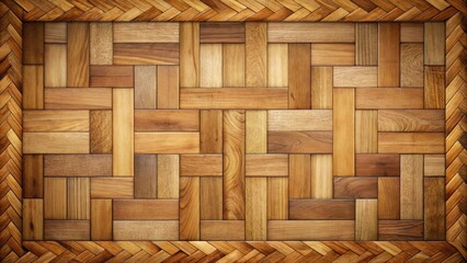 Aufkleber - Wooden parquet floor with a herringbone border
