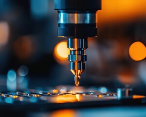 Poster - Close-up of a precision machine nozzle.