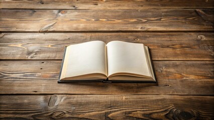 Aufkleber - An Open Book Resting on a Weathered Wooden Tabletop