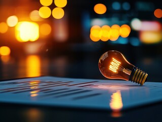 Aufkleber - Innovative light bulb on paper, modern ambiance