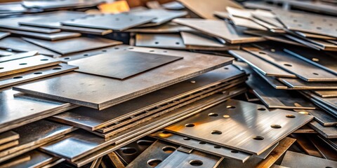 Poster - A Pile of Steel Plates, Ready for Fabrication and Transformation