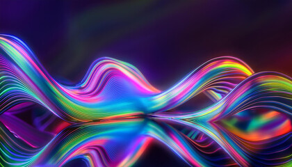 Abstract neon waves. Luminous rainbow glow. Abstract effect.