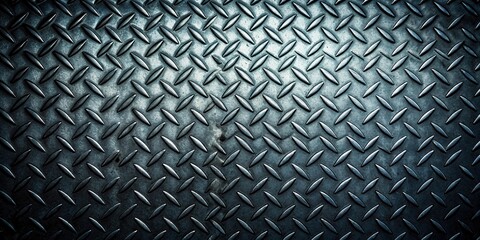 Aufkleber - A close up photo of a worn metal diamond plate texture with a light source in the center