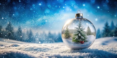 Aufkleber - A Crystal Christmas Ornament Captures the Essence of a Snowy Winter Wonderland