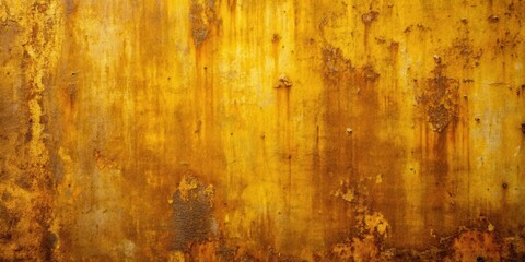 Aufkleber - Rustic Yellow Metal Surface with Traces of Rust and Uneven Texture