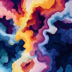 Poster - Captivating and Visually Striking Digital Painting Depicting Intricate Organic Patterns and Shapes Reminiscent of Advanced Genetic Engineering Processes with a Vibrant