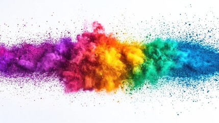 Poster - Vibrant Powder Explosion in a Burst of Colorful Abstract Art