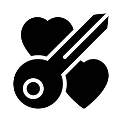 Sticker - Heart Key glyph icon