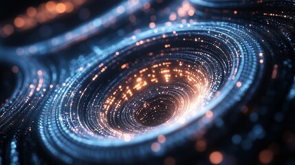 Poster - A mesmerizing swirl of luminous particles and colors creates a captivating cosmic vortex in deep space