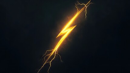 Wall Mural - a striking golden lightning bolt against a dark background, symbolizing power and energy.