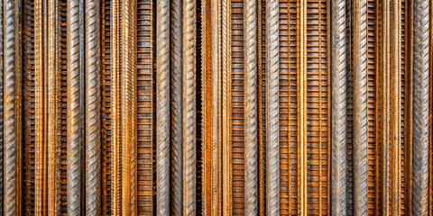 Aufkleber - A Close-Up View of Parallel Rows of Textured and Rusty Steel Bars