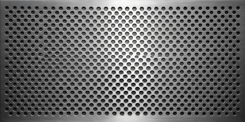 Aufkleber - Metallic Sheet with a Pattern of Regularly Spaced Round Holes