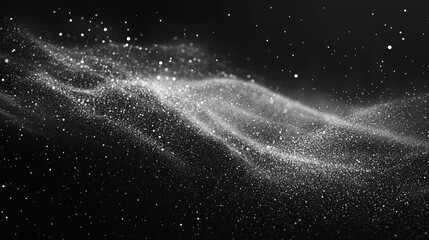 Wall Mural - A mesmerizing abstract image depicting shimmering particles against a dark background, evoking a sense of cosmic wonder.