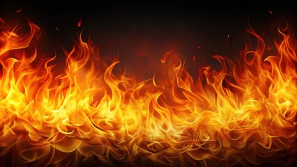 Poster - Vibrant Abstract Horizontal Background with Bright Orange Flames and Easy Editable Features