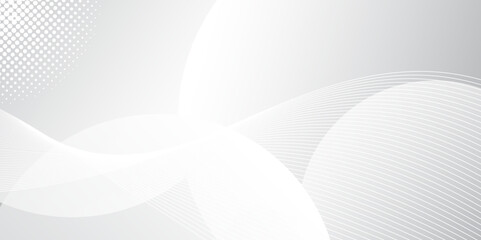 Poster - White and gray background with abstract design.