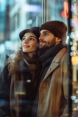 Poster - A pair of people, likely romantic partners, standing side by side, possibly in a casual or intimate setting