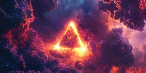 Aufkleber - A triangle shape forms in the clouds, perfect for use in backgrounds or graphics