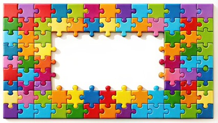 Poster - Vibrant Colorful Glossy Puzzle Frame for 12x8 Photos Perfect for Wall Decor