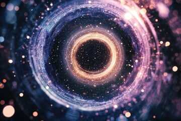Poster - A picture of a galaxy with a black hole in the center, perfect for use in space-related themes or illustrations