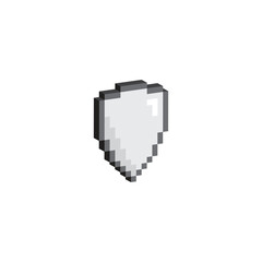 Poster - Isometric 3d pixel shield icon vector 8 bit