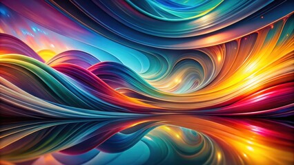 Leinwandbilder - Abstract Shapes and Colors Conveying Depth and Motion in Vibrant Composition