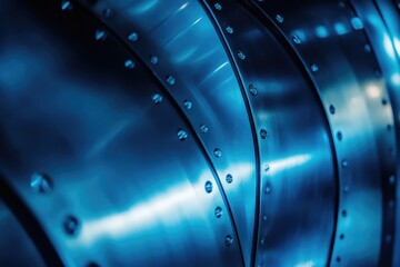 Poster - Close-up of metal structure with visible rivets, suitable for industrial or machinery themed uses