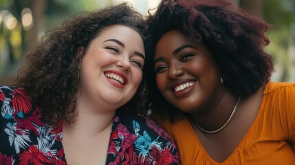 Canvas Print - Two females smiling and posing for a photo shoot