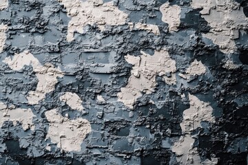 Poster - A close-up of a worn-out wall with peeling paint, in black and white