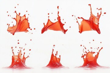 Poster - A series of shots capturing the moment when liquid splashes on various surfaces